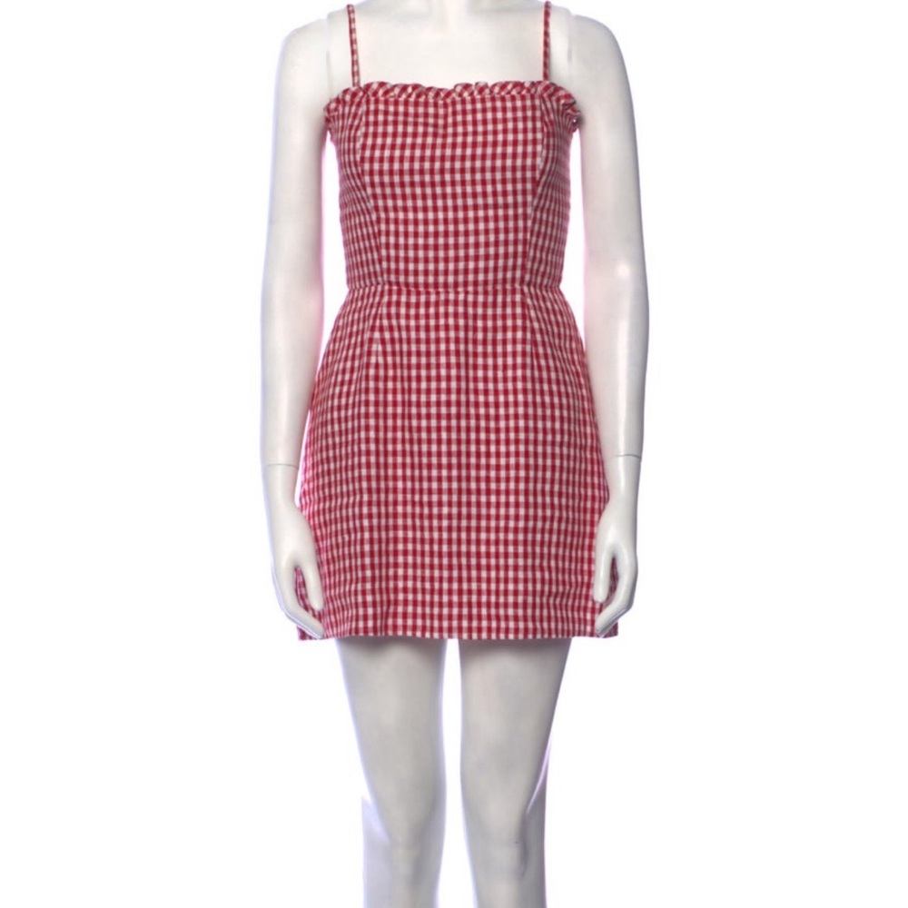 Reformation Gingham Check Linen Dress
